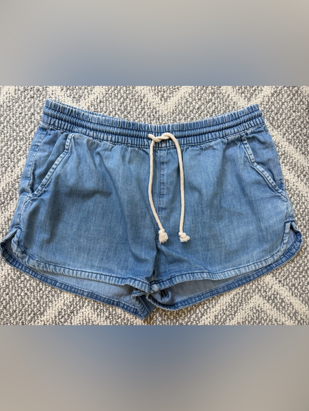 Aerie Denim-Look Drawstring Shorts